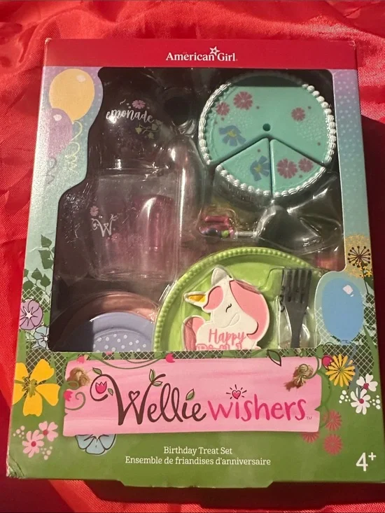 NEW American Girl Wellie Wishers Unicorn Birthday Treat Set - Aqua & Green