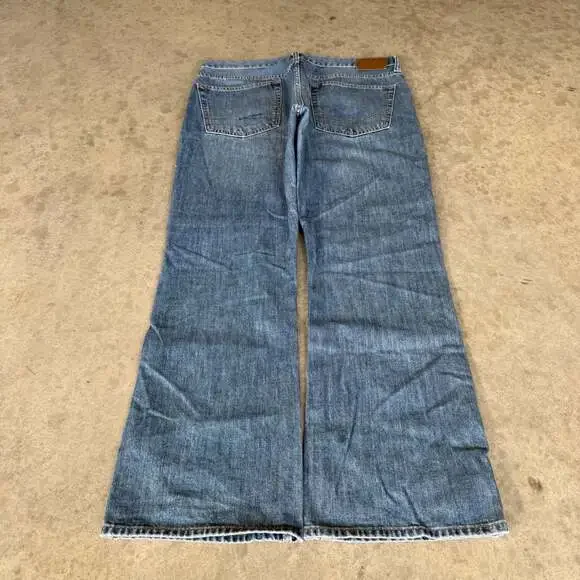 Vintage Y2K Grunge Style Bullhead Dark Wash Bootcut Jeans