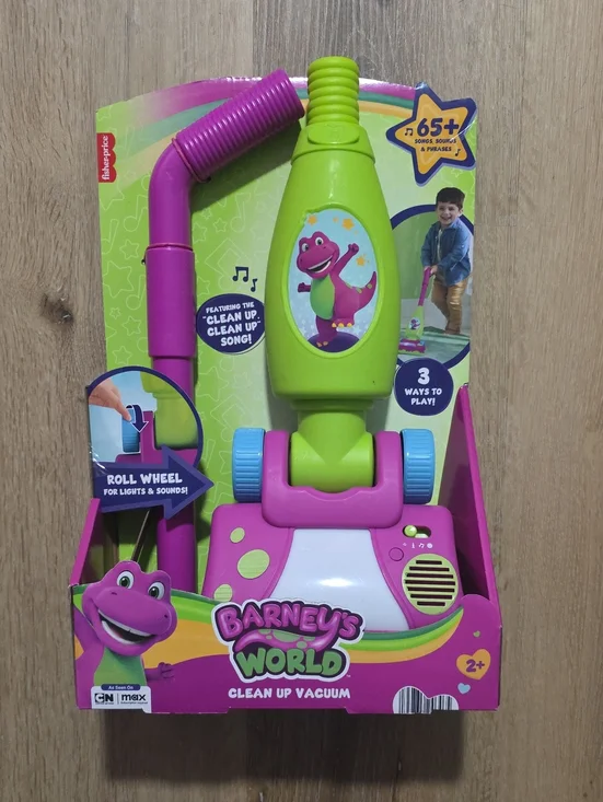Fisher-Price Barney's World Clean Up Vacuum Electronic Toddler Toy with Lights