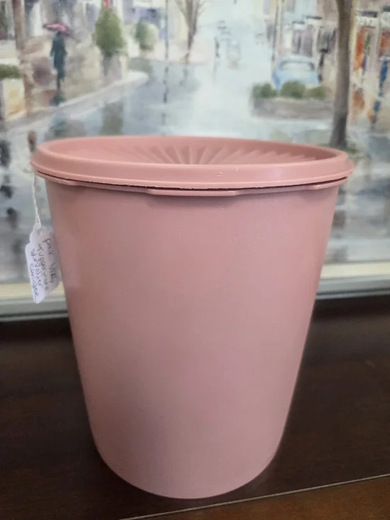 RARE VNTG Tupperware Pastel Pink Large 12 Cups Servalier Canister 807 w/Lid 808