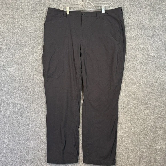 Eddie Bauer Fleece Lined Tech‎ Pants Mens 40x30 Black Nylon Cargo Straight Leg