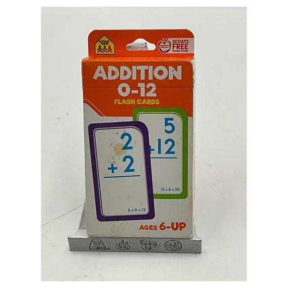 School Zone Addition 0-12 Flash Cards Math‎ Educational Learning Ages 6+ 04204
