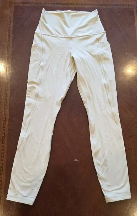 Lululemon Align High-rise Light Tan Pants Leggings With Pockets Size 4 LW5DU4S