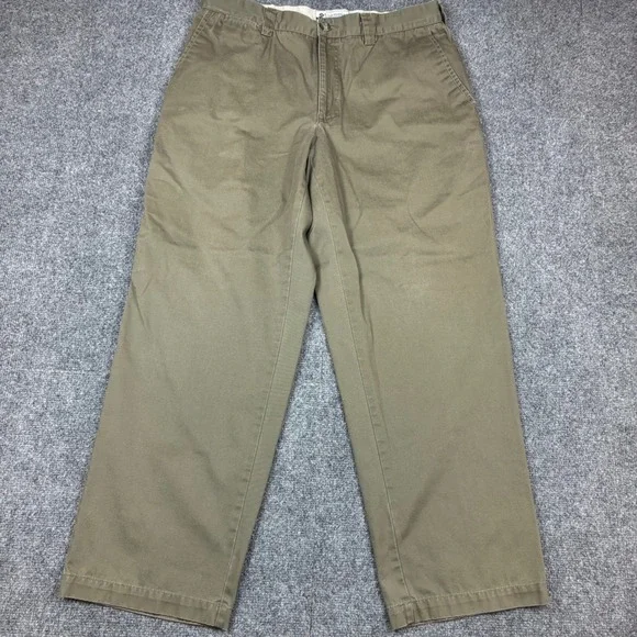 Vintage Columbia Men Size 36x30 Chino Pant Olive Green Cotton Twill Straight Leg