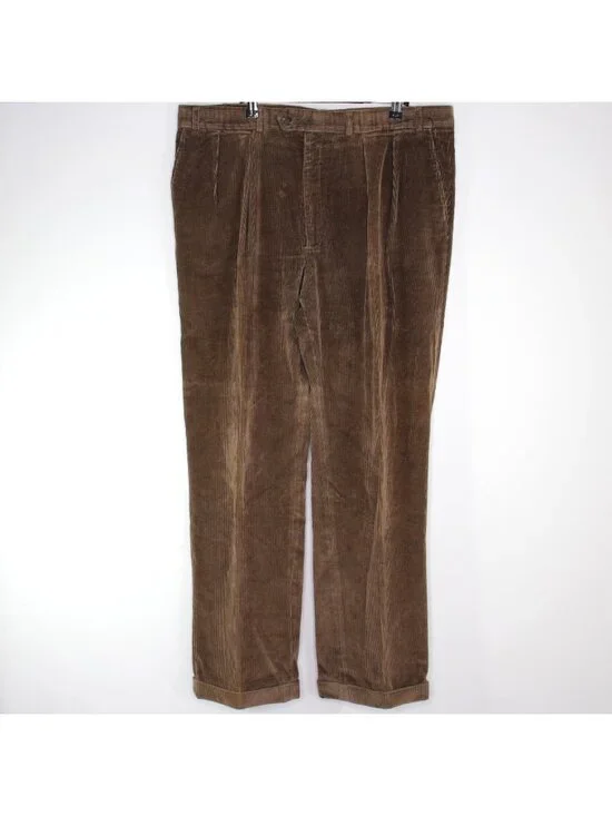 Vintage L.L. Bean Mens 40 x 31 Pleated Corduroy Pants F1417