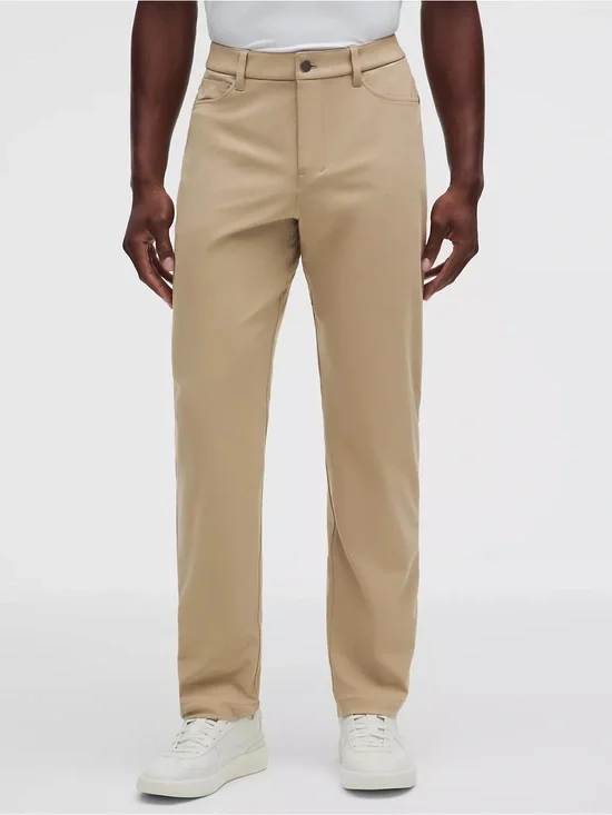 Lululemon ABC Classic-Fit Pant Men 36 Khaki New Warpstreme Reflective Cuffs