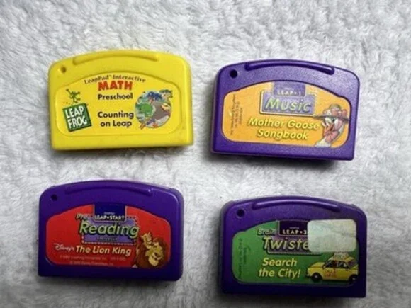 LeapFrog LeapPad Loose Cartridge Lot – Set of 4 (Math, Reading, Music)