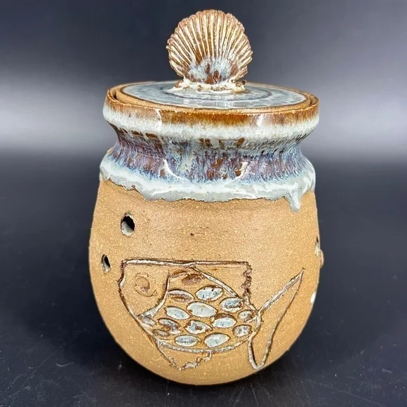 Studio Pottery Garlic Keeper