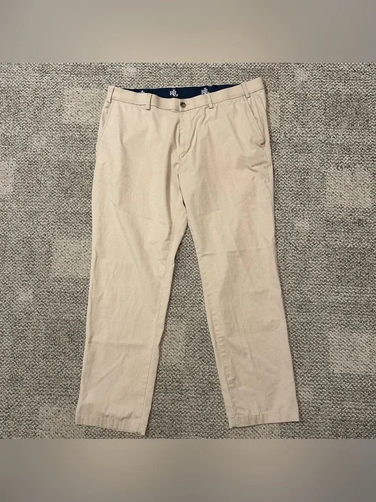 Lauren Ralph Lauren Dress Pants Mens 36x29 Khaki Chino Performance Golf Trousers