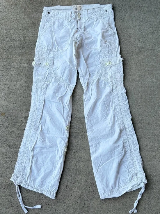 Vintage 90s Abercrombie and Fitch Y2K cargo cotton utility adjustable pants jean