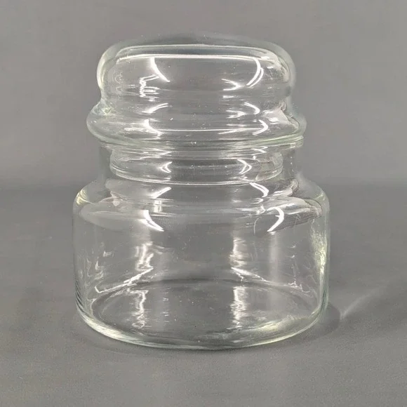 Clear Glass Apothecary Jar with Bubble Lid Small Storage Canister 4.25 Inch