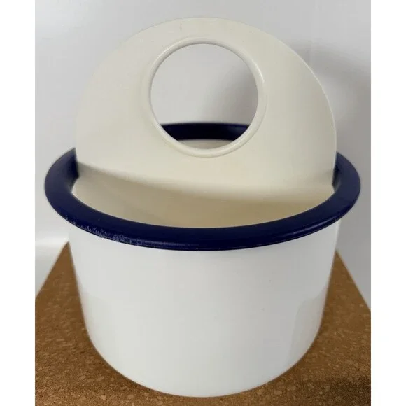 VINTAGE Tupperware Shower Sink Utensil Caddy Blue White Removable Drainer Handle
