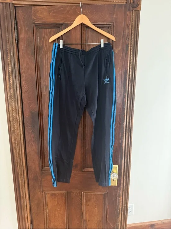 Adidas  Joggers with Bright Blue Side Stripes