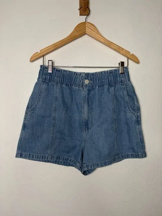 Madewell Denim Pull On Paperbag Short in Bunten Wash Size 27 Casual Chic