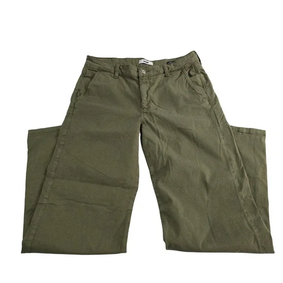 Mavi‎ Miracle High Rise Wide Leg Pants Olive Green Women's Size 30/32