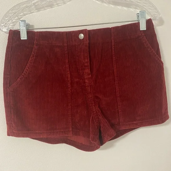 Forever 21 Red Corduroy High-Waist Women’s Shorts