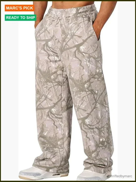 Baggy Camo Cargo Joggers with Pockets Sweatpants Men