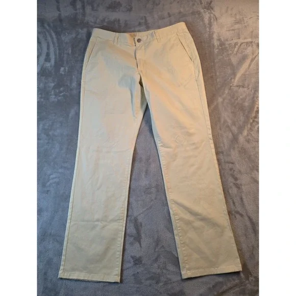 Bonobos Men's Chino Pants 34x30 Yellow Slim Fit Flat Front Casual