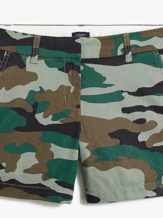 J. Crew Women's Camouflage Shorts - Green & Brown Camo