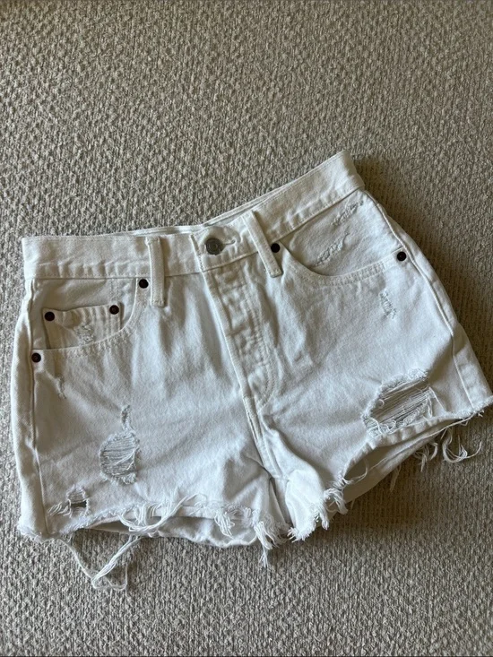 Levi’s White Denim Shorts