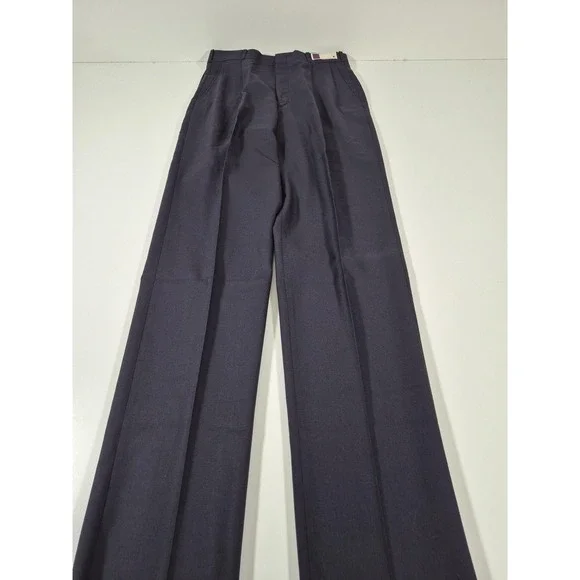 VTG Racquet Club Wool Dress Pants Men's 30x36 Blue Pleated Straight Unhemmed