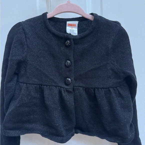 Gymboree 2T Black Shimmery Long Sleeve Flowy Cardigan Sweater