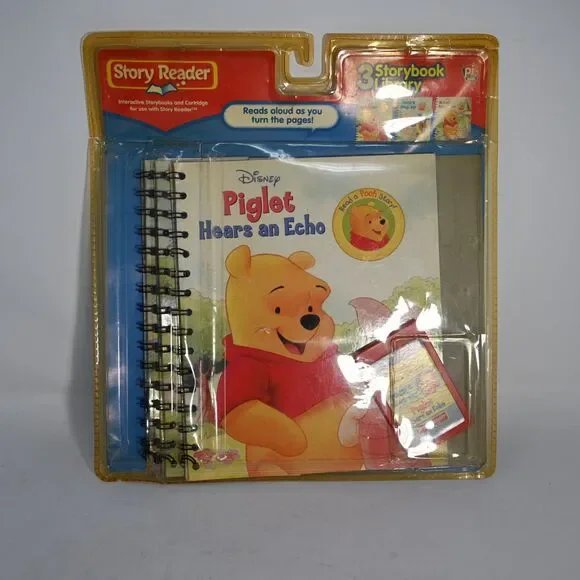 NEW Disney Story Reader Piglet Hears An Echo Pooh 3 Book Set Cartridge