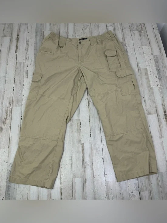 5.11 Tactical Men's 38x28 Tan Solid Cargo Tactical Pants Regular