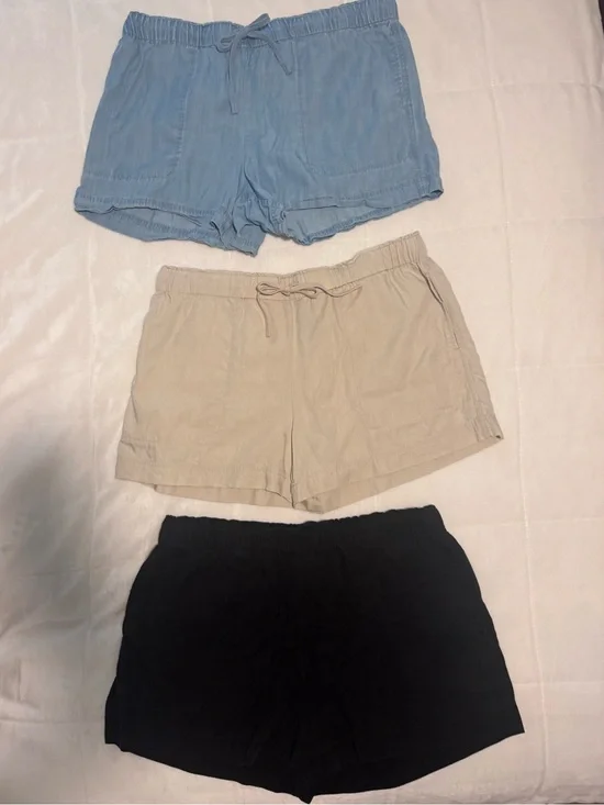 Hilary Radley Women’s Athletic Drawstring Shorts - Light Blue, Beige, Black