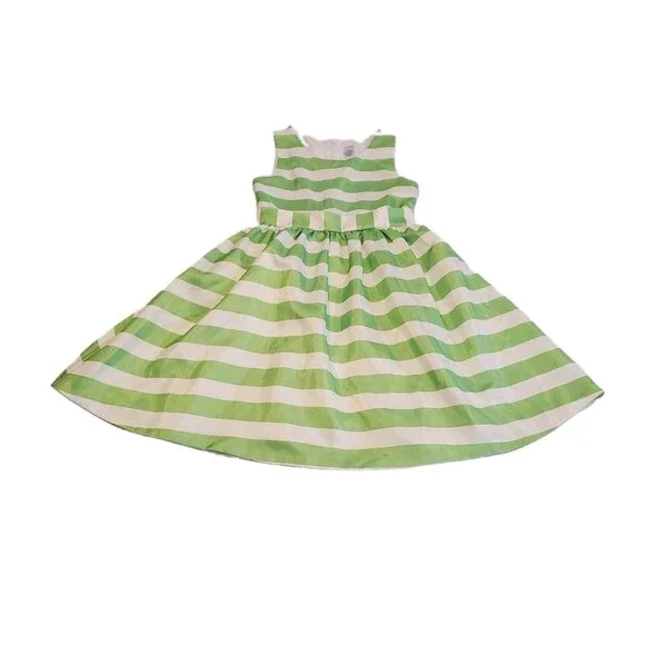 Gymboree Girls Sz 8 Layered Stripped Party Dress Green White