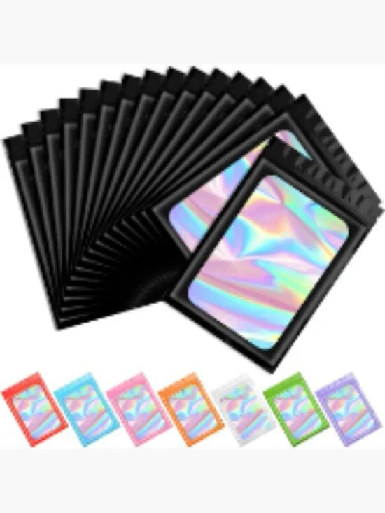 100ct Mylar Holographic Packaging Bags Resealable Foil Pouch Food Storage