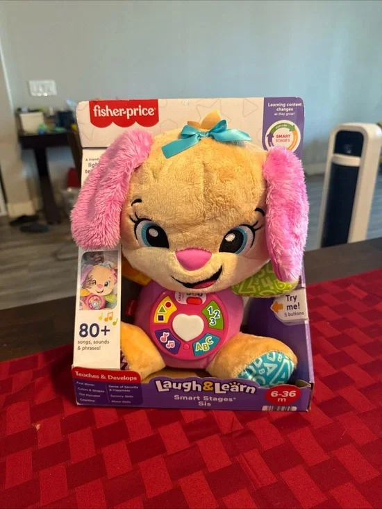Fisher-Price Laugh & Learn Sis Plush Puppy - Pink & Tan