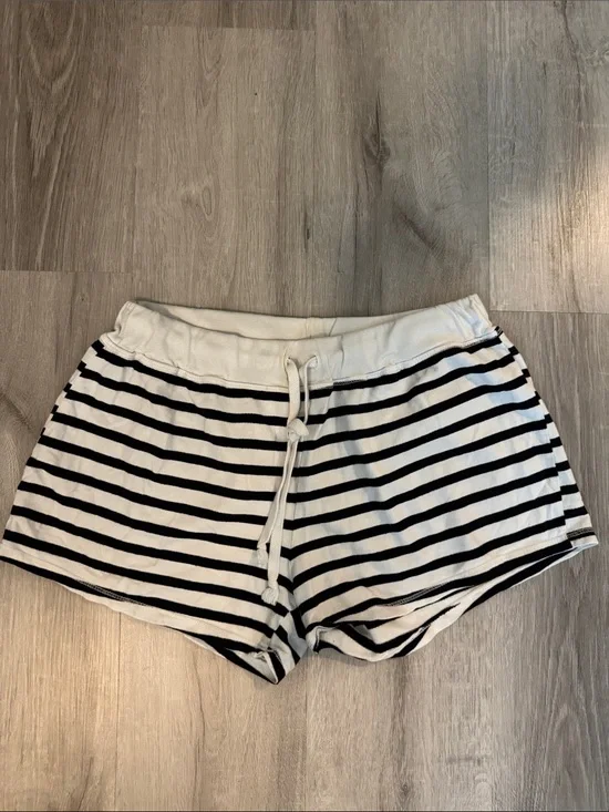Striped Black and White Women's Lounge Shorts