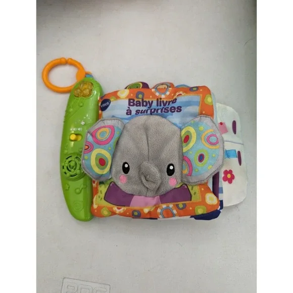 VTech Peek And‎ Play Baby Book Elephant Animal Ring Toy Toddler EUC