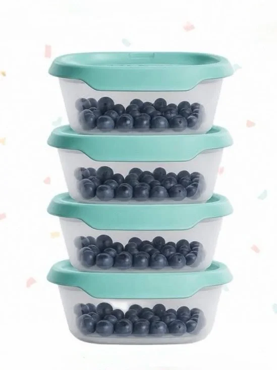 Tupperware Reusable Turquoise Food Storage Containers - 4 Pack