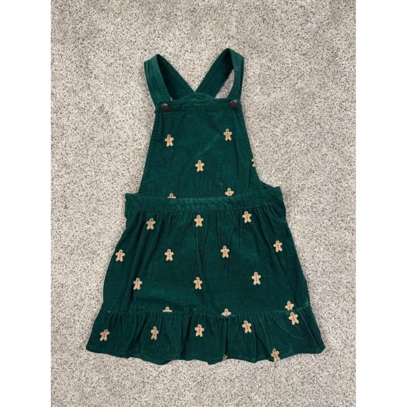 Gymboree‎ Jumper Dress Kids Size 6 Green Gingerbread Corduroy Overall
