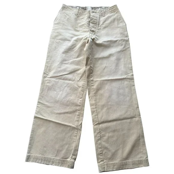 Hollister Co Mens Wide Leg Chino Pants Khaki Tan Button Fly Size‎ 30 Z1
