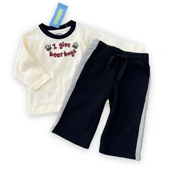GYMBOREE Outfit I‎ Give Bear Hugs Tee & Pants 6-12 months New