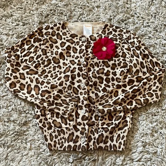 2012 Gymboree “Parisian Chic” Leopard Print Cardigan Sweater, Size XS (3-4)