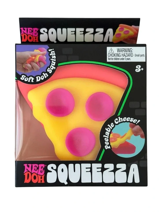 Authentic Needoh NEW Pizza Squeezza Squishy Orange Crust Fidget NIB
