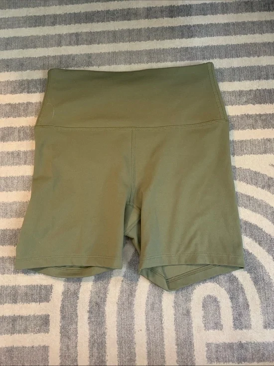 High-Rise Olive Bike Shorts for Women