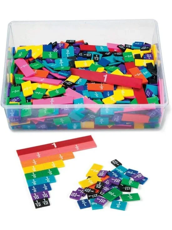Colorful Plastic Rainbow Fraction Tiles for Montessori Math, Homeschool