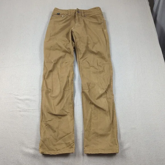 Kuhl Pants Mens 28x32 Khaki Rydr Outdoor Hiking Camping Casual Canvas