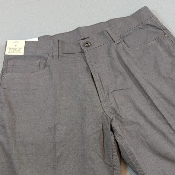 Kenneth Cole Reaction Mens 36x30 5‎ Pocket Flex Waist Pants Dark Grey