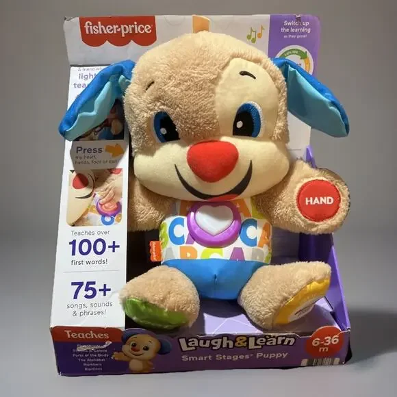 NEW Fisher-Price Laugh & Learn Smart Stages Puppy Interactive Plush Toy NIB