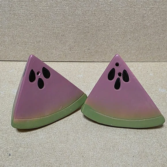 Vtg Watermelon Wedge Salt And Pepper Shaker Set