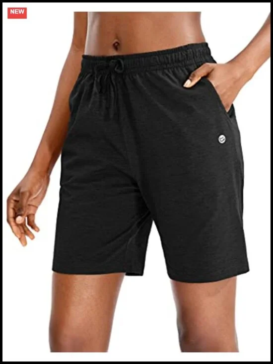 Women's Athletic Shorts with Pockets Quick Dry 3 Pockets Elastic Waist
