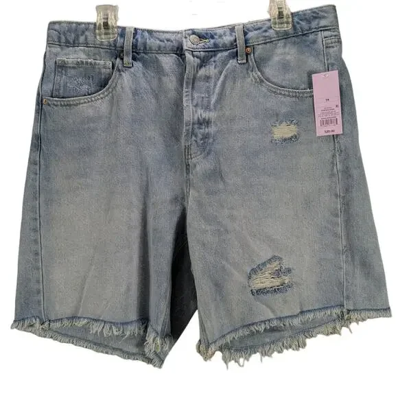 Wild Fable Bermuda shorts Womens 14 32 Cotton High Waist Distressed Beachy Boho