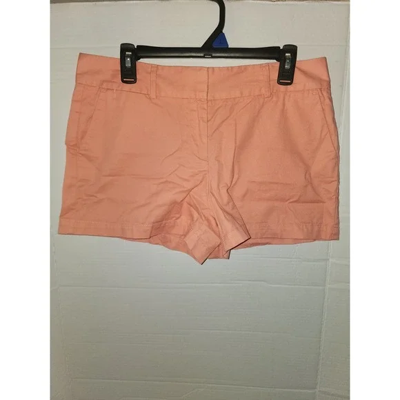 LOFT Ann Taylor Riviera Chino Shorts Women Coral Pink Orange Cotton Flat Size 8