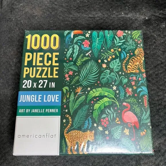 Jungle Love Art By Janelle Penner 1000 Piece Jigsaw Puzzle American Flat New
